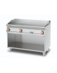 Fry top elettrico trifase-16,65kw su mobile a giorno piastra liscia cromata cm 116x51, 3 zone di cottura - dim. 120x70,5x90h