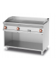 Fry top elett. trifase-16,65kw su mobile a giorno piastra 2/3liscia,1/3 rigata cromata 116x51, 3 zone di cott - cm 120x70,5x90h