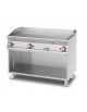 Fry top a gas su mobile a giorno 21kw, piastra liscia cm 116x51, 3 zone di cottura - dim. cm 120x70,5x90h