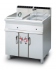 Friggitrice a gas su mobile - 2 vasche Lt 18+18 da cm 33x38x38h con filtro e coperchio - cm 80x70,5x90h