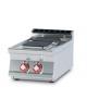 Piano di cottura da banco in acciaio inox CrNi 18/10 AISI 304 trifase-5,2kw, 2 piastre quadre - cm 40x70,5x28h