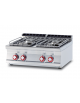 Piano di cottura in acciaio inox CrNi 18/10 AISI 304 a gas 4 fuochi - potenza gas: 22 kW - 18.920 kcal/h - cm 80x70,5x28h