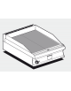 Fry top a gas da banco, 10,5kw, piastra rigata cromata,  superficie di cottura cm 56x51 - cm 60x70,5x28h