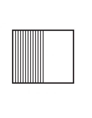 Fry top a gas da banco, 14kw, piastra doppia, 1/2 liscia, 1/2 rigata superficie di cottura cm 76x51 - cm 80x70,5x28h