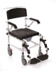 SEDIA COMODA PER WC E DOCCIA SU RUOTE - IMBOTTITURA IN PU