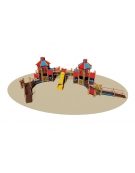 Villaggio inclusivo realizzato in legno - da interrare o filo pavimento  - cm 1170x1685x455h