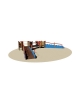 Villaggio gioco inclusivo Multiactivity realizzato in legno - DA INTERRARE O FILO PAVIMENTO - cm 880x770x140h