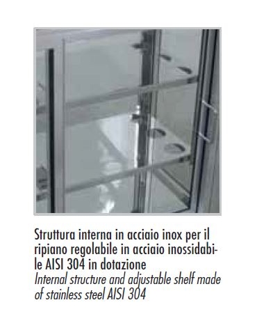 Espositore refrigerato ventilato da banco mm 1000x410x920h