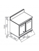 Retrobanco refrigerato 2 sportelli motore remoto da cm. 100x65x112h - Refrigerazione statica