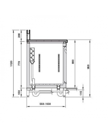 Retrobanco refrigerato 2 sportelli motore remoto da cm. 100x65x112h - Refrigerazione statica