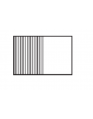 Fry top elettrico trifase-14,8kw da banco, piastra 1/2 liscia, 1/2 rigata cm 116x51, r. temp. 50 a 300 °C - dim. 120x70,5x28h