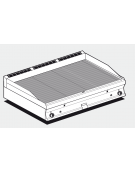 Fry top a gas da banco, 21kw, piastra doppia rigata, superficie di cottura cm 116x51 - cm 120x70,5x28h