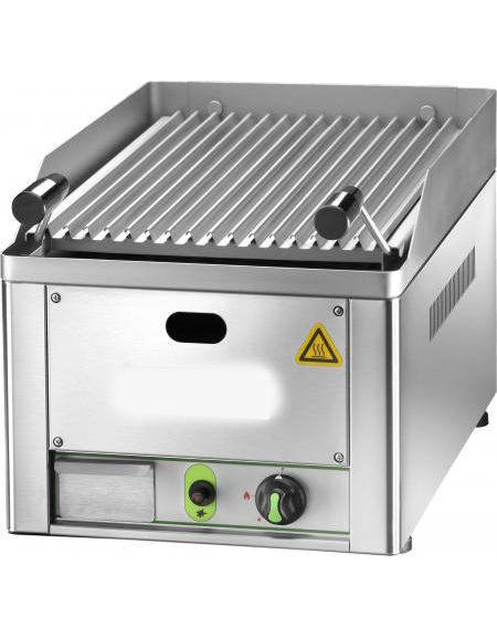 Griglia a pietra lavica da banco a gas - Dimensioni piano cottura cm 31,2x48,3 - Dimensioni esterne cm 33x54x22h