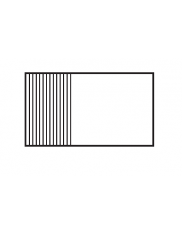 Fry top a gas da banco, 21kw, piastra 1/3 rigata, 2/3 liscia, 3 zone di cottura cm 116x51 - cm 120x70,5x28h