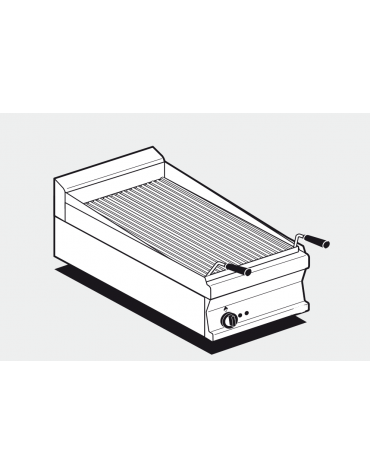 Griglia elettrica da banco trifase-6kw, con griglia dim. cm 38x52 - dim tot. cm 40x70,5x28h