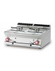 Friggitrice a gas da banco - 2 vasche cm 31,5x34,5x22,5h, 13+13 Lt., produzione patate kg. 20 - cm 80x70,5x28h