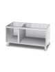 Base neutra a giorno in acciaio inox CrNi 18/10 AISI 304 portine non incluse, cm 120x59,5x57h