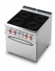 Cucina elettrica trifase-20,3kw, 4 piastre in vetroceramica su forno elettrico statico, camera cm 67x73x34h - cm 80x90x90h