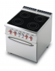 Cucina elettrica trifase-18,92kw, 4 piastre in vetroceramica su forno elettrico ventilato, camera cm 55x36x34h - cm 80x90x90h