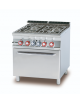 Cucina ad acqua 4 fuochi su forno a gas statico, camera cm 67x73x34h - cm 80x90x90h
