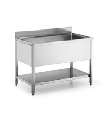 Lavatoio inox con vascone con ripiano