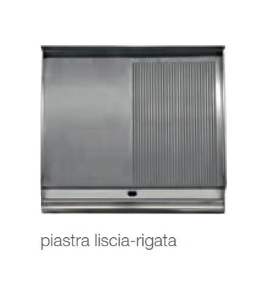 Piastra 1/2 liscia 1/2 rigata