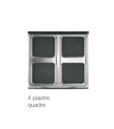 Cucine con piastre quadre  