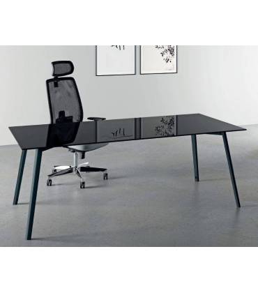 Scrivanie con piano in vetro