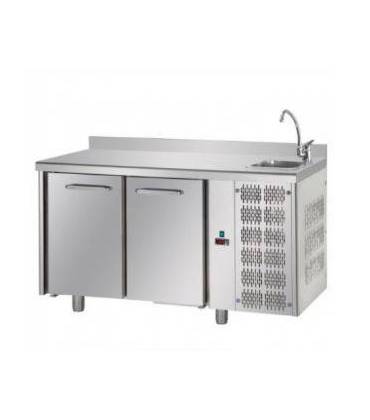 Tavoli refrigerati con lavello a 2 sportelli