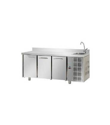 Tavoli refrigerati con lavello a 3 sportelli