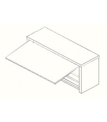 Pensili inox con anta basculante a pistoni